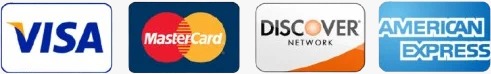 Visa, Mastercard, Discover and American Express accepted